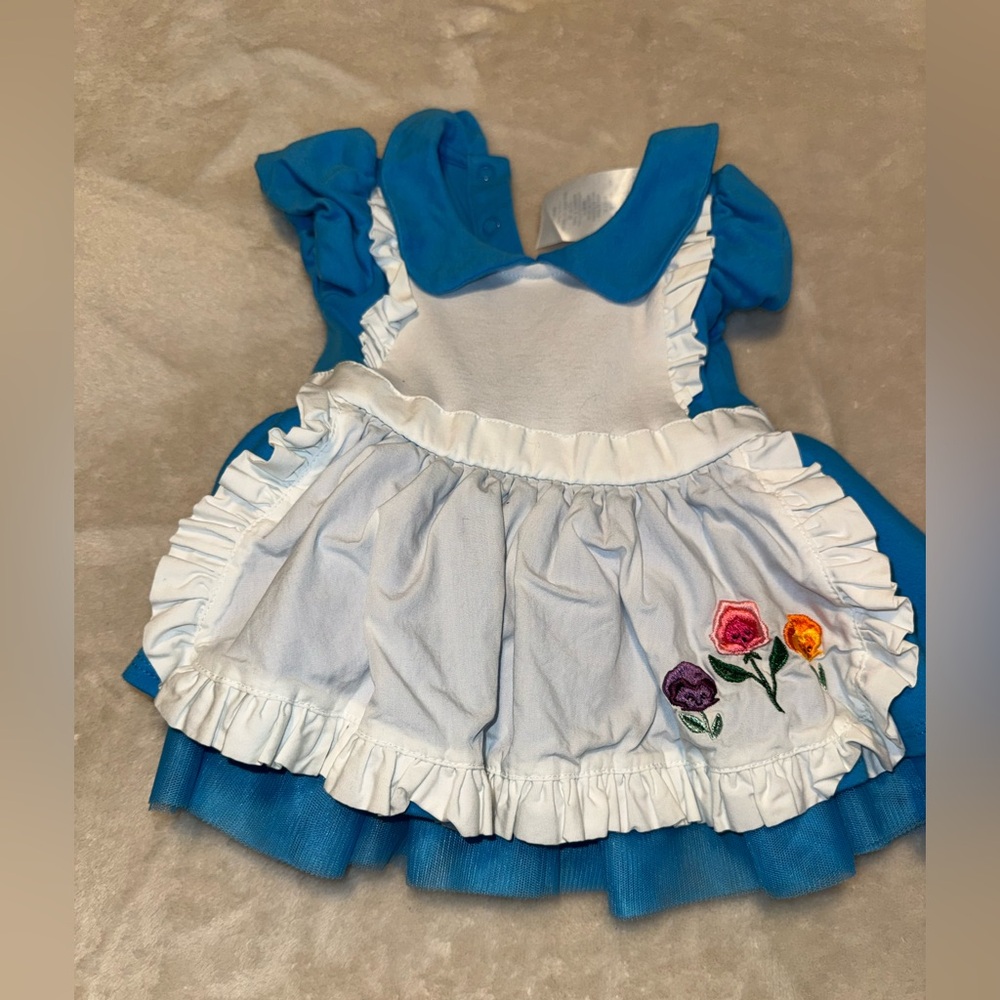 Blue and White Floral Apron Kids Costume Dress